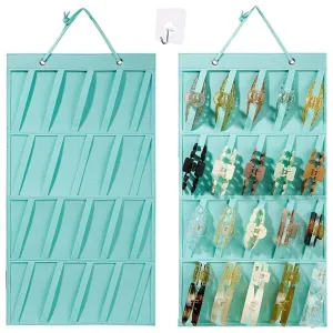 Hair Claw Clip Organizer Turquoise Hair Claw Clip Holder Organizer Accommodates 20 Clips for Bedroom Door, Wall, Storage Organizer