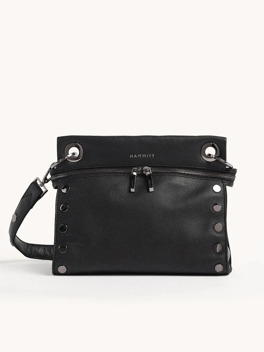 Hammitt Los Angeles Tony Signature Medium Crossbody in Black & Gunmetal