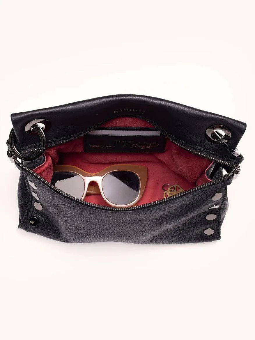 Hammitt Los Angeles Tony Signature Medium Crossbody in Black & Gunmetal