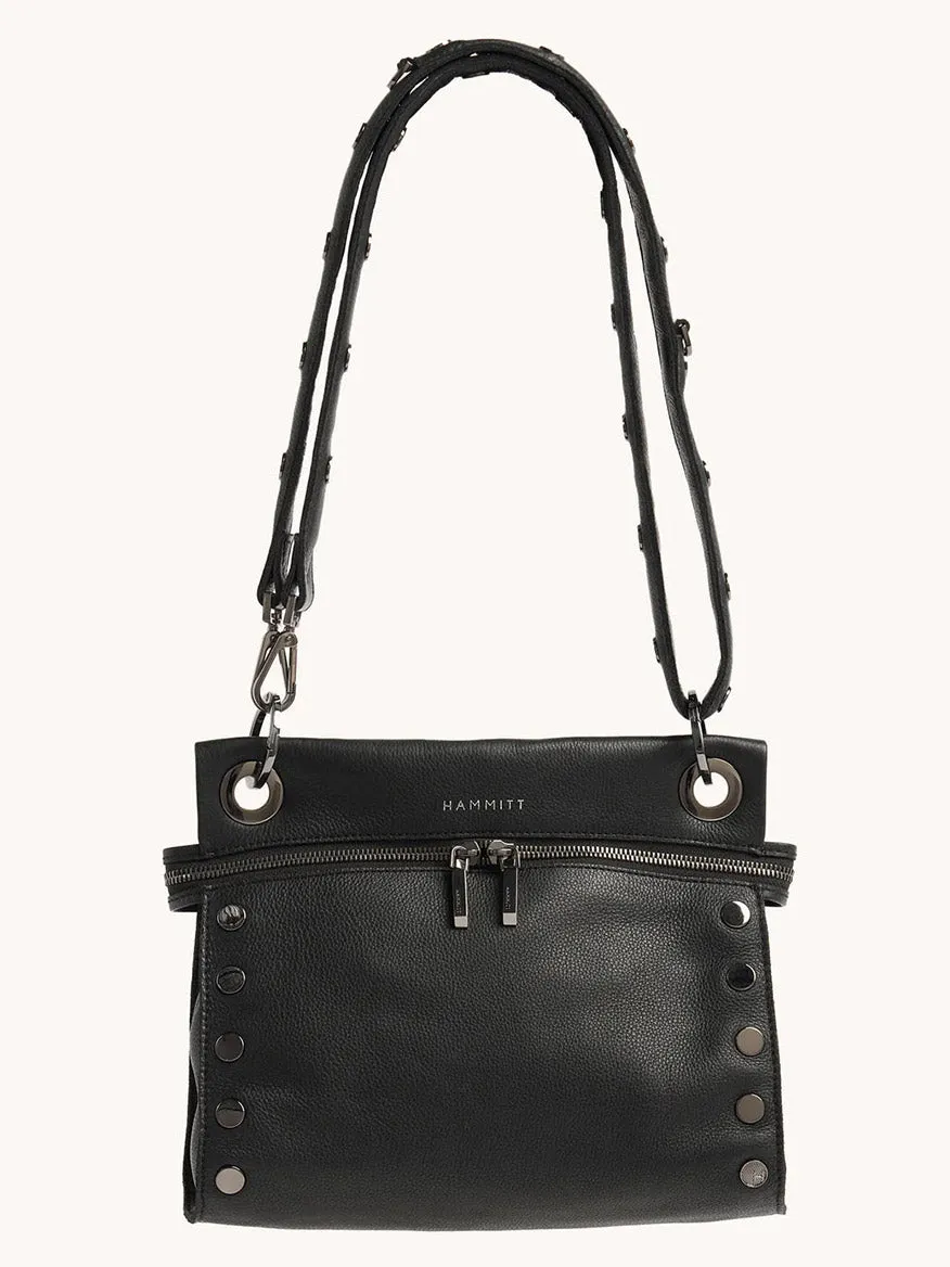 Hammitt Los Angeles Tony Signature Medium Crossbody in Black & Gunmetal