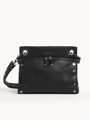 Hammitt Los Angeles Tony Signature Medium Crossbody in Black & Gunmetal