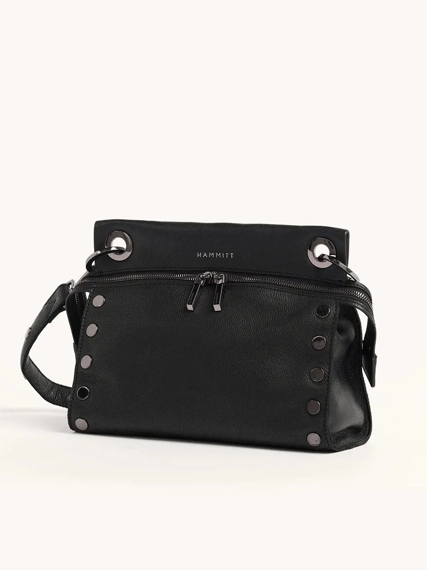 Hammitt Los Angeles Tony Signature Medium Crossbody in Black & Gunmetal
