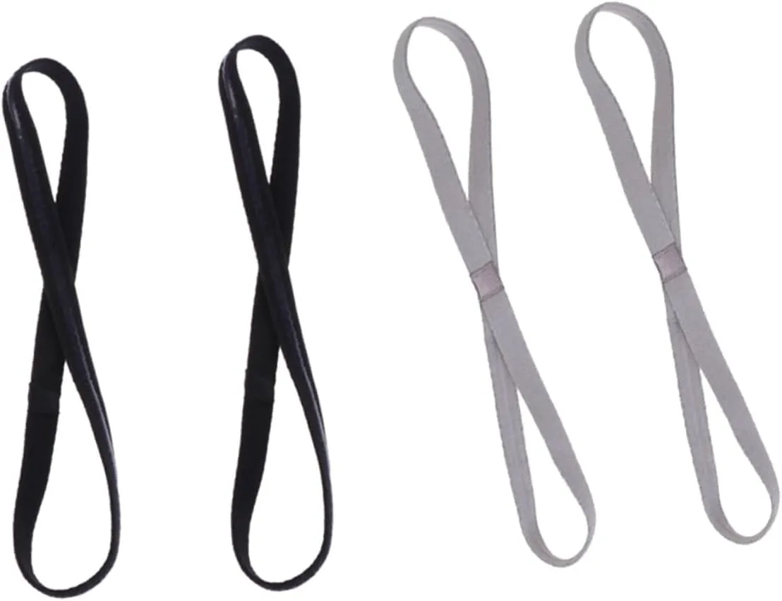 HANABASS Elastic Fitness Headbands Non-Slip Hairband Set for Sports Yoga Workout Running Hair Accessories Black Grey