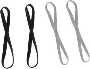HANABASS Elastic Fitness Headbands Non-Slip Hairband Set for Sports Yoga Workout Running Hair Accessories Black Grey