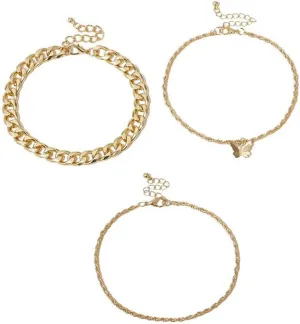 Handmade Anklets Women'S Foot Chain Cubar Chain Crude Chain Combined With Foot Chain, Adjustable Ankle Chain