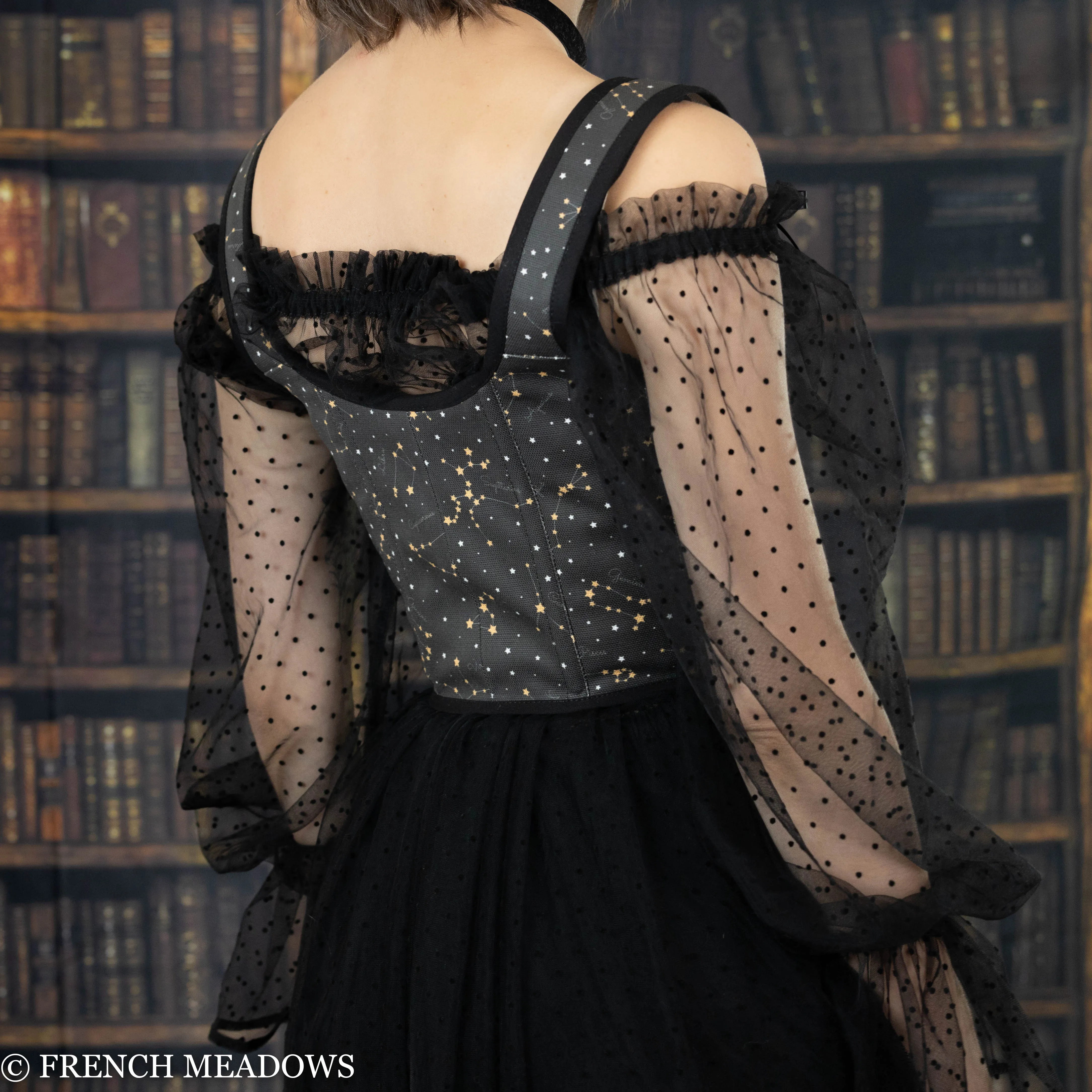 Handmade Black Zodiac Signs Renaissance Bodice
