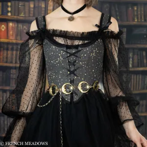 Handmade Black Zodiac Signs Renaissance Bodice