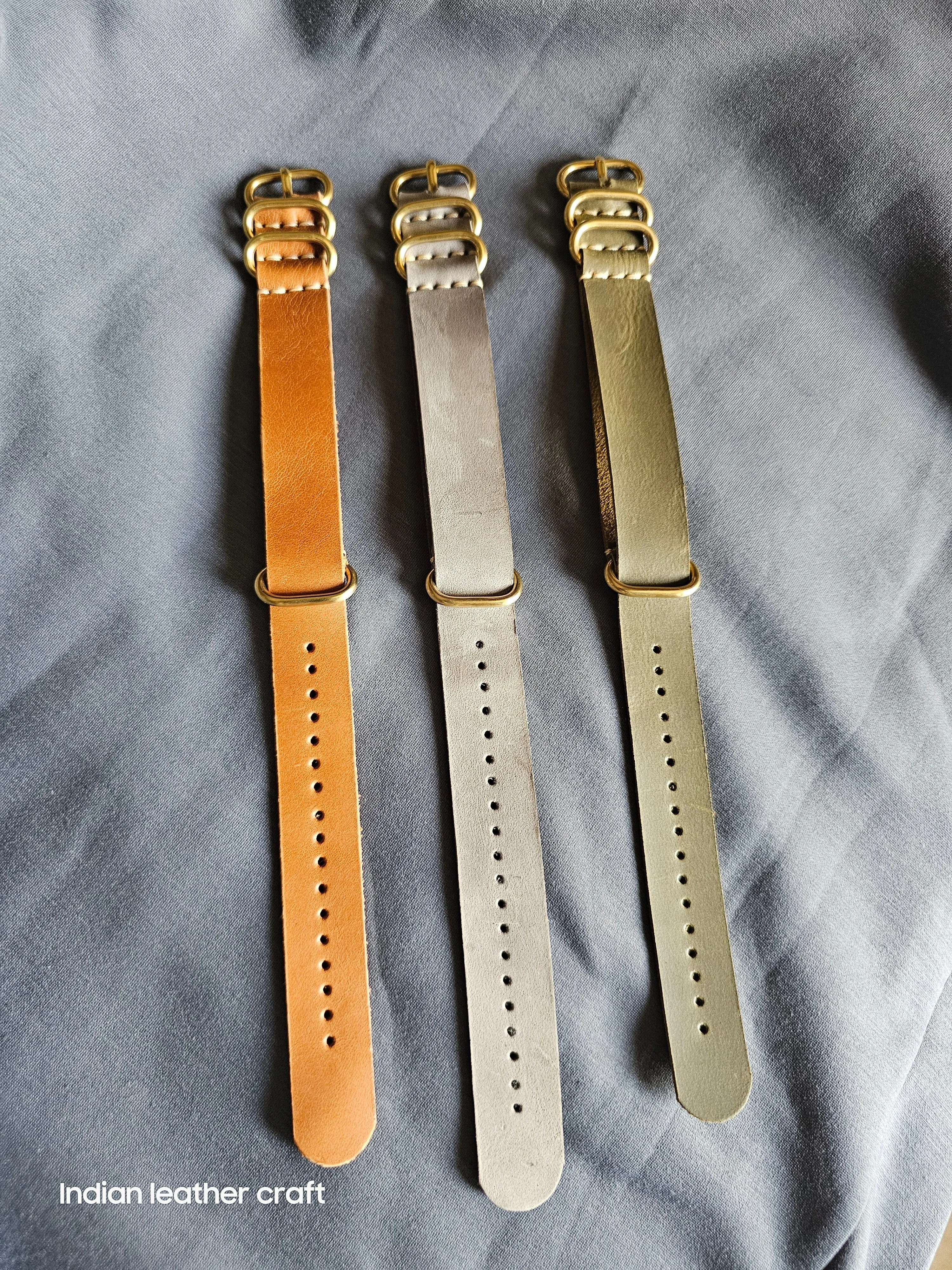 Handmade nato leather strap
