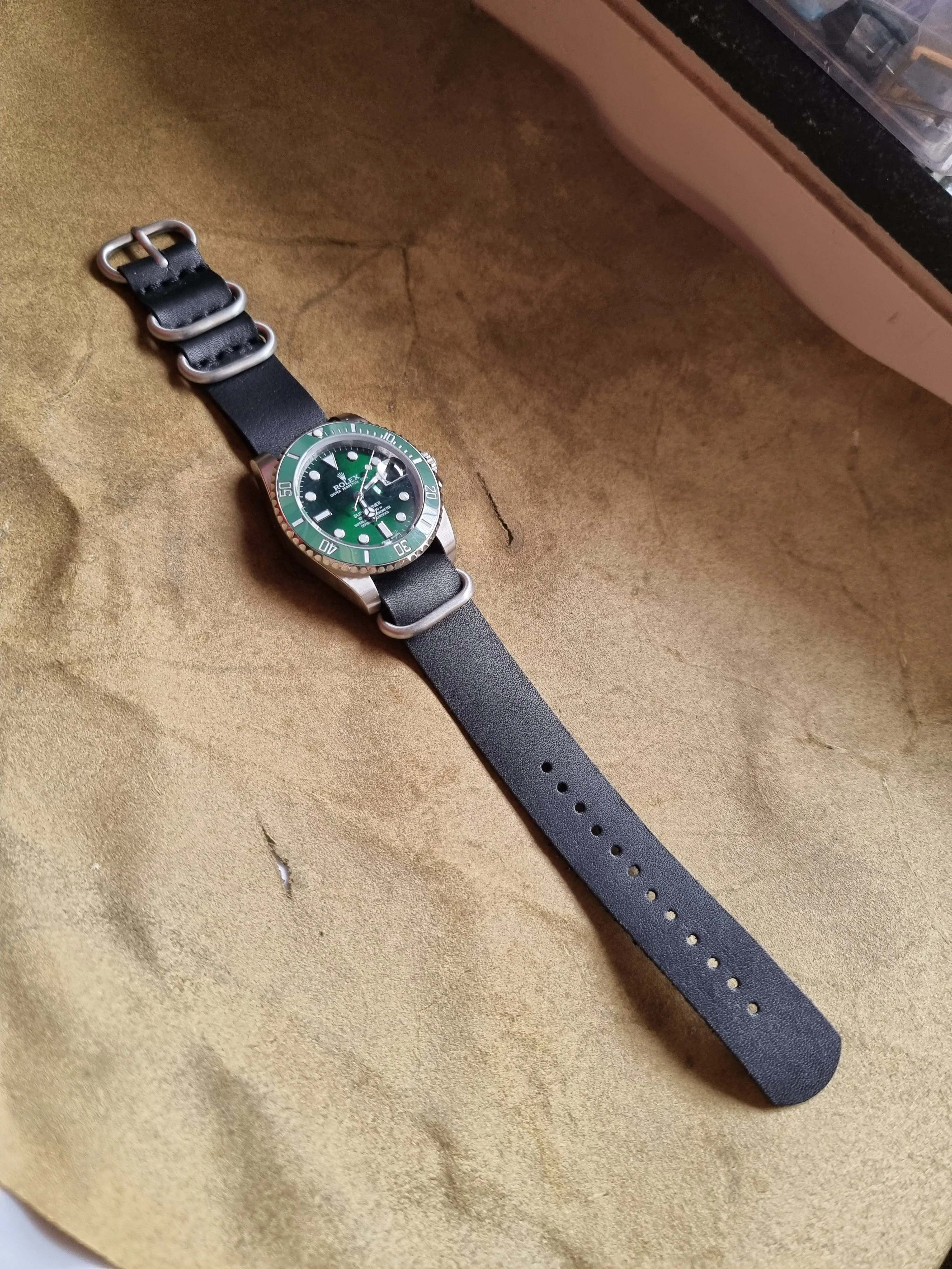 Handmade nato leather strap