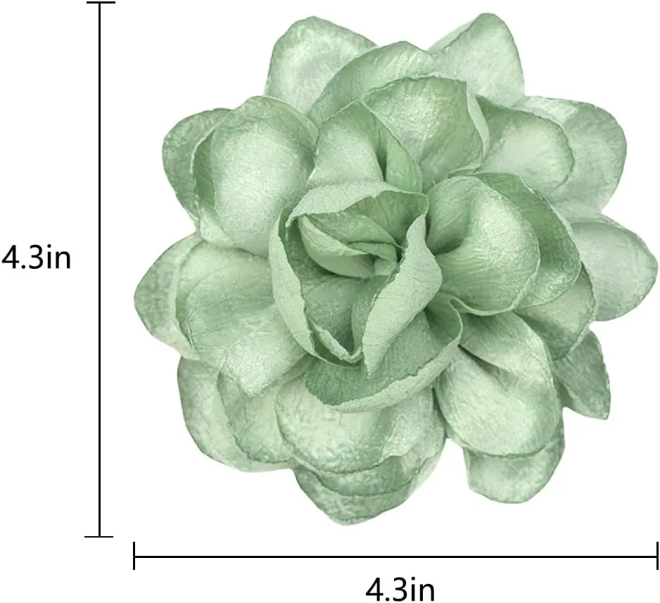 Handmade Satin Fabric Flower Brooches Lapel Pins for Women Vintage Elegant Flower Brooch Hair Clip Pins Wedding Party Dance Dress Clothes Accessories