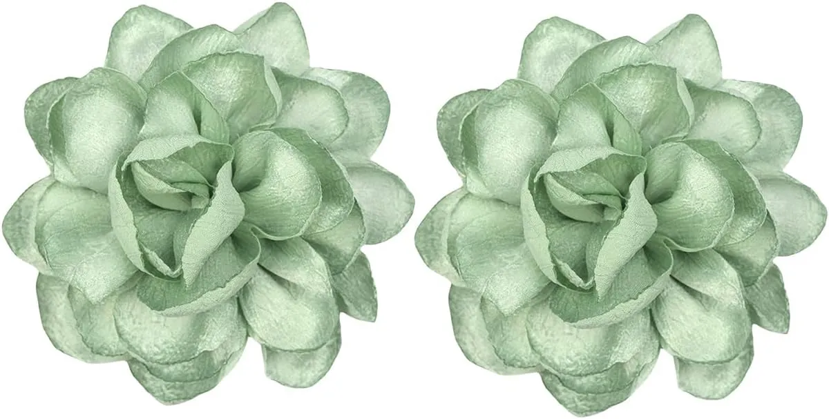 Handmade Satin Fabric Flower Brooches Lapel Pins for Women Vintage Elegant Flower Brooch Hair Clip Pins Wedding Party Dance Dress Clothes Accessories