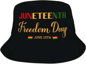 Happy Juneteenth Day Freedom 1865 Bucket Hat for Women Men Summer Beach Caps Sun Hats Reversible Fisherman Cap for Travel Outdoor