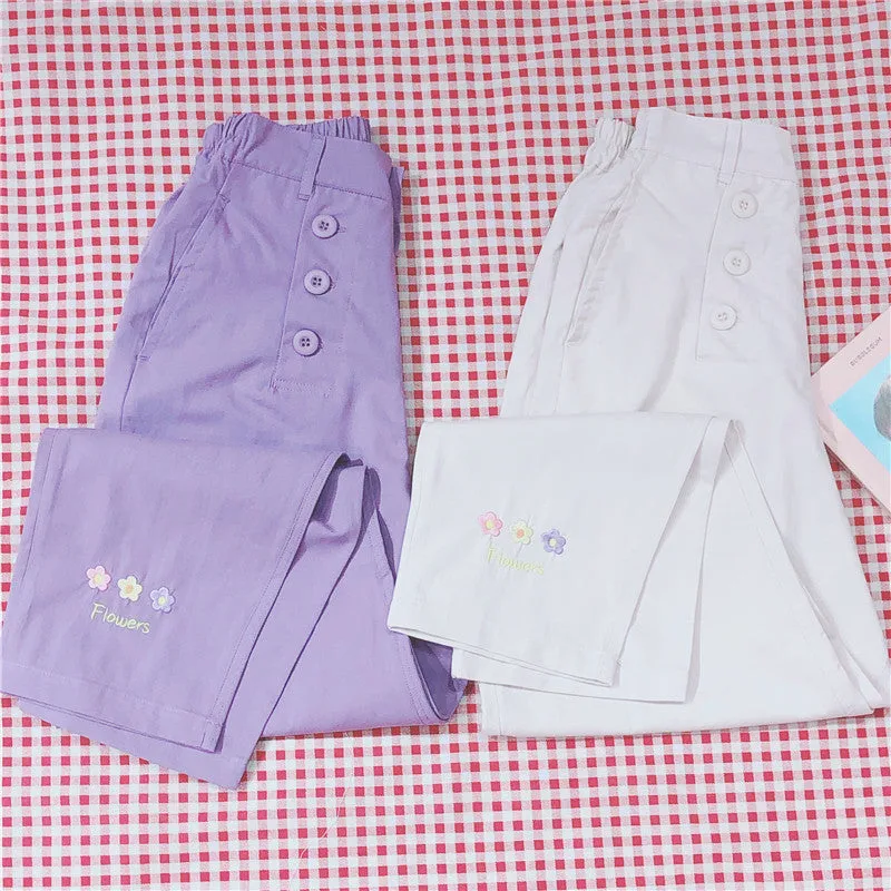 Harajuku Kawaii Flowers Pastel Pants