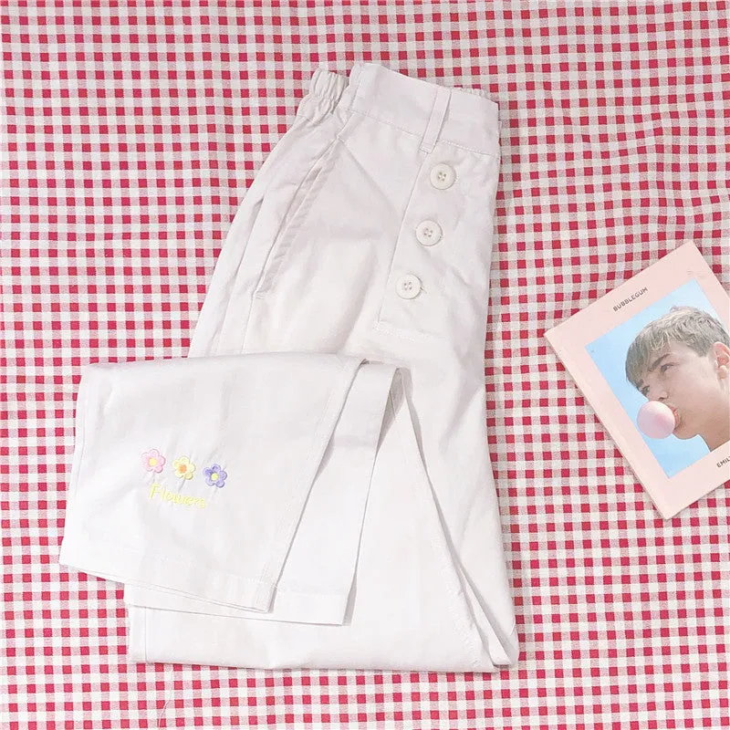 Harajuku Kawaii Flowers Pastel Pants