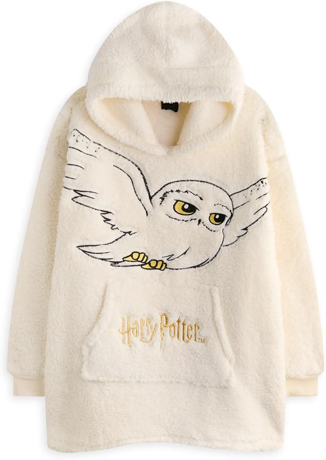 Harry Potter Girls Wearable Blanket Hoodie | Childrens Hooded Sherpa Fleece Pullover HP Hogwarts | Kids Sherpa Lined