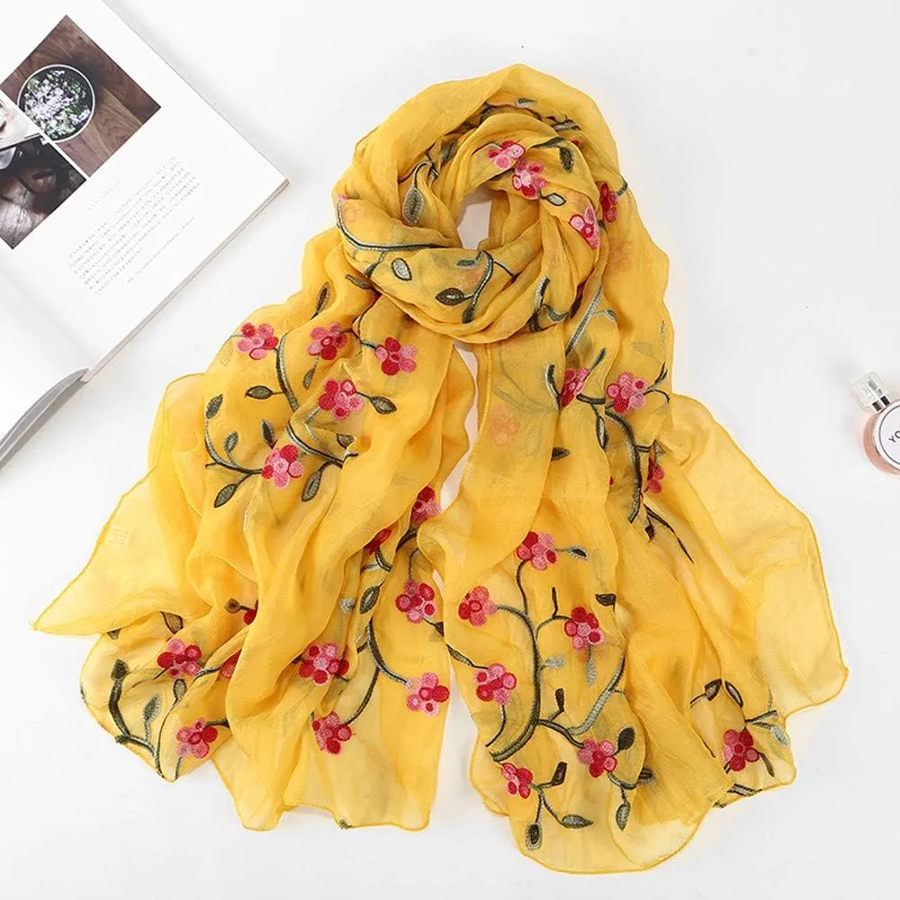 Head Scarf for Women Women Silk Scarves Scarfs for Women Warm Headband Scarf Wrap Hijabs Muslim (Yellow, One Size)