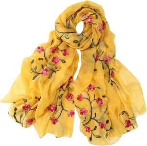Head Scarf for Women Women Silk Scarves Scarfs for Women Warm Headband Scarf Wrap Hijabs Muslim (Yellow, One Size)