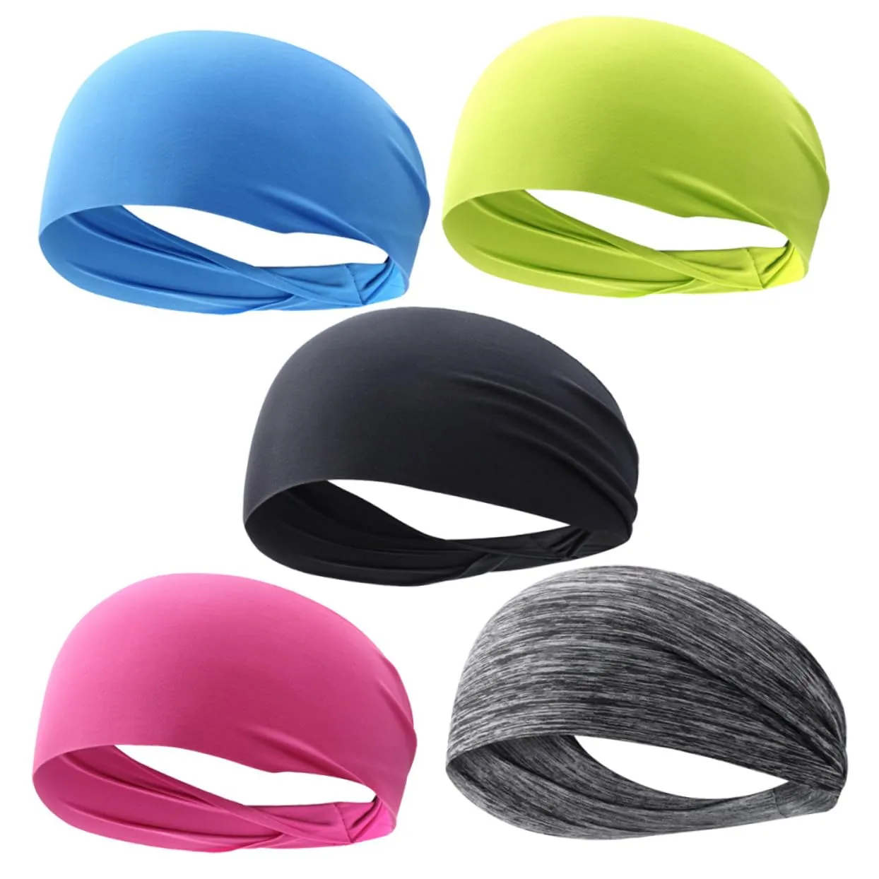 Headbands for Women 5pcs Elastic Hair Bands Yoga Fitness Headwrap Soft Comfortable Washable
