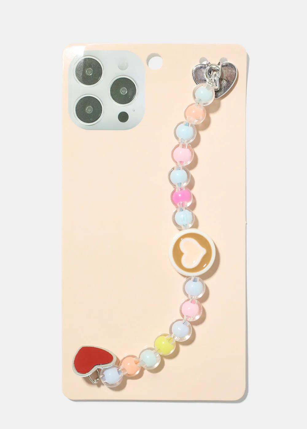 Heart & Bead Phone Strap