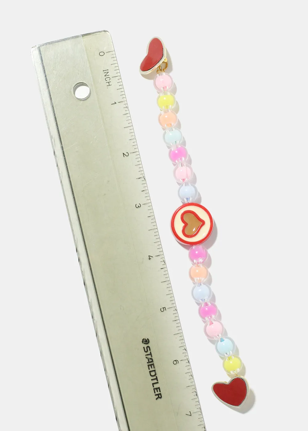 Heart & Bead Phone Strap