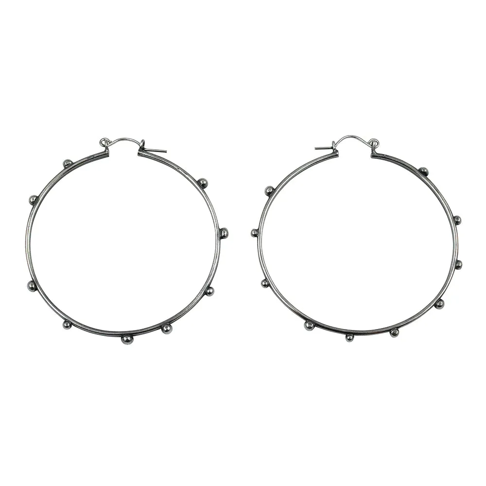 Hellhound Studded Orb Hoops | Made to Order