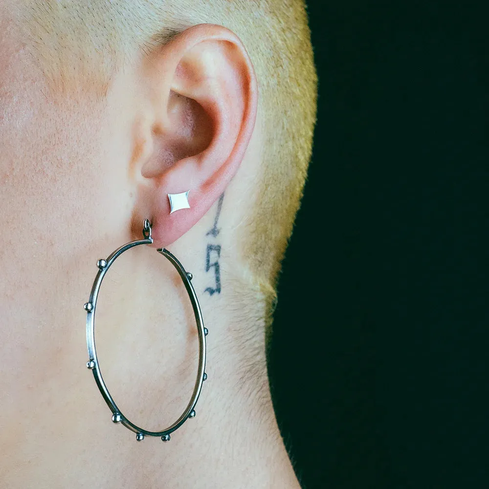 Hellhound Studded Orb Hoops | Made to Order