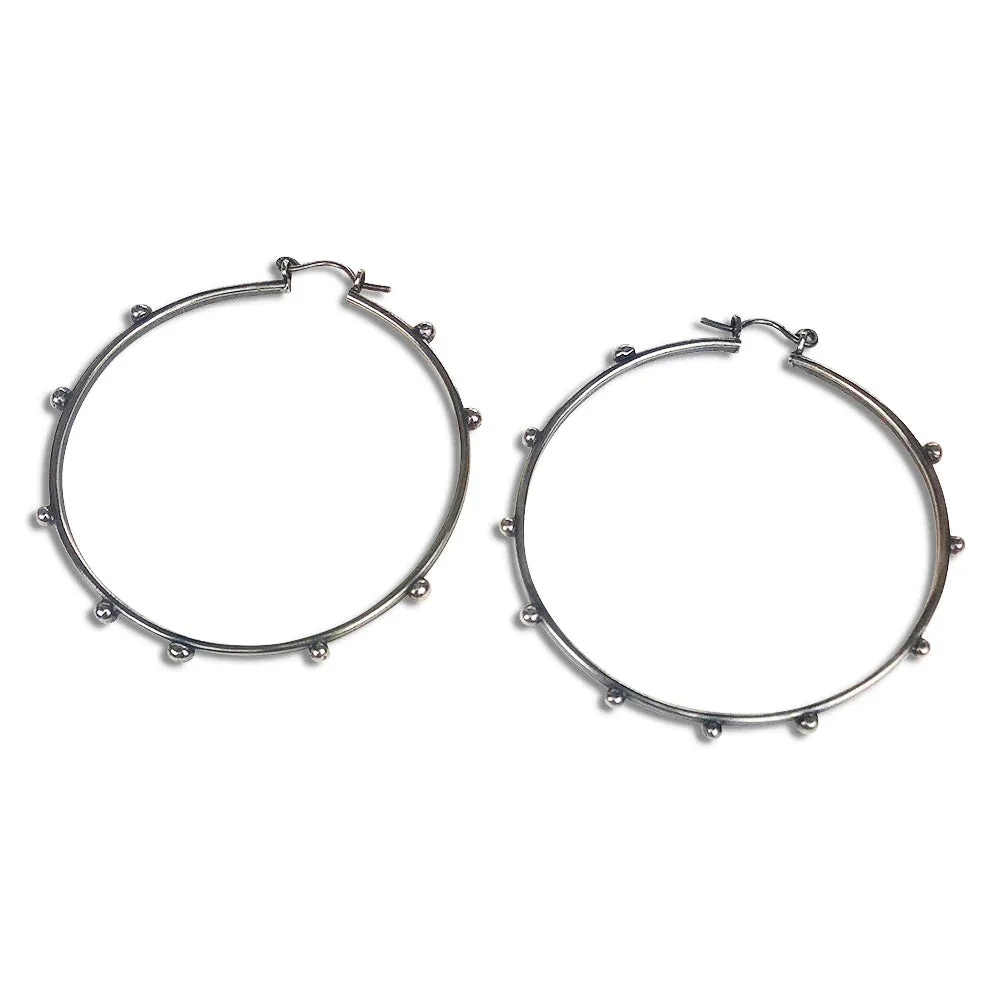 Hellhound Studded Orb Hoops | Made to Order