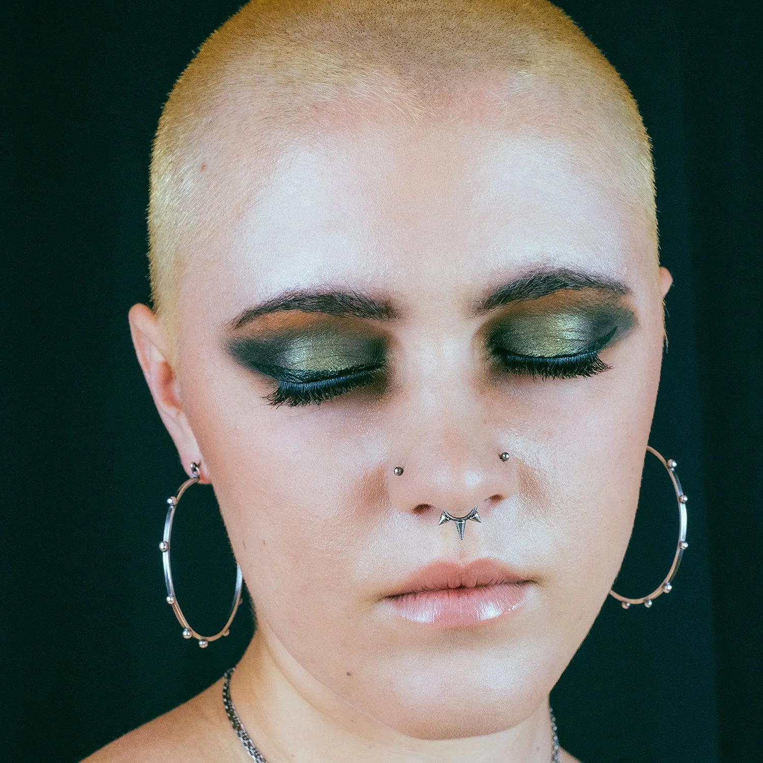 Hellhound Studded Orb Hoops | Made to Order