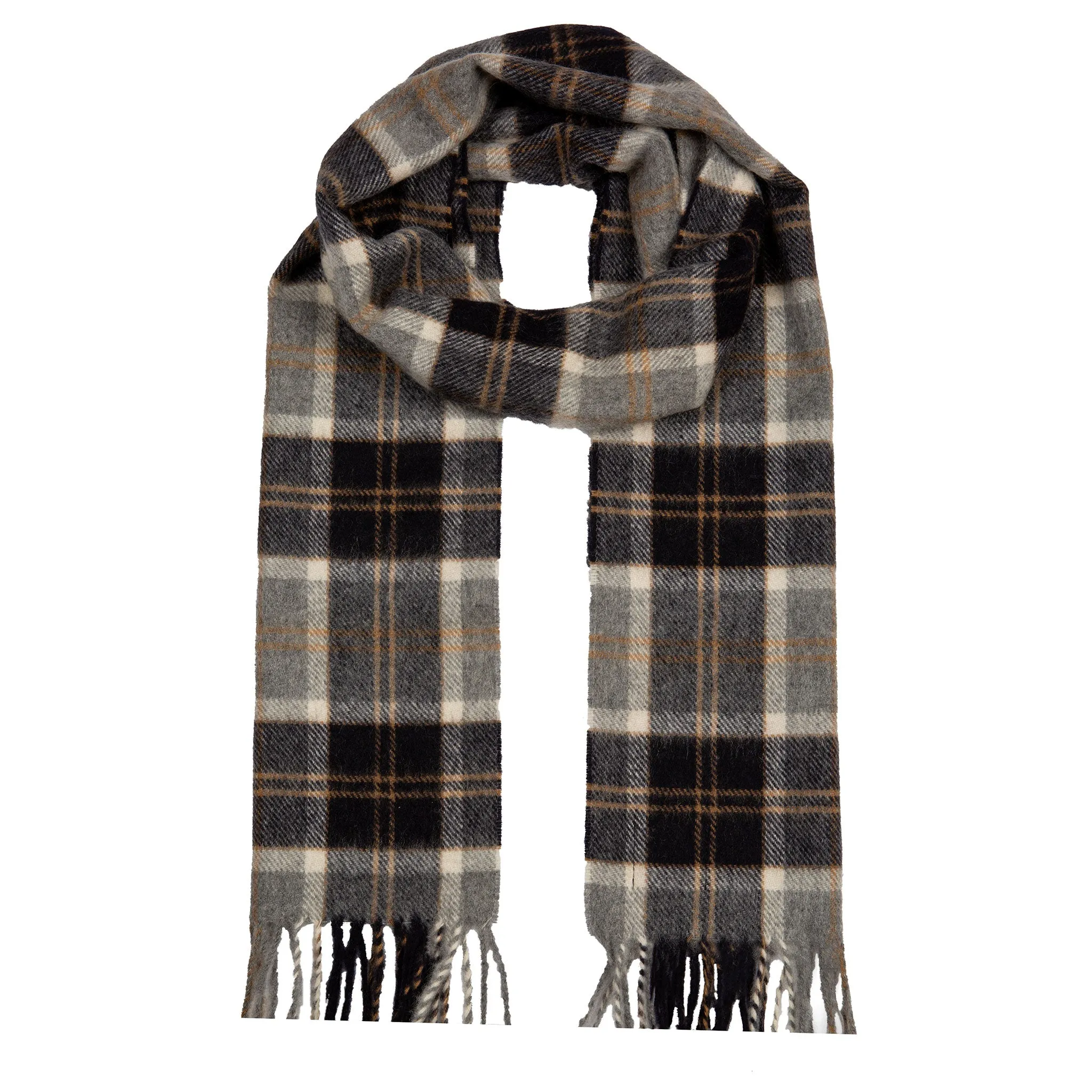 Heritage Tartan Check Cashmere Scarf with Tassels