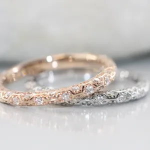 Hexagon Diamond Eternity Ring in 14K Gold