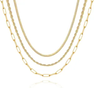 Hidepoo Gold Layered Necklaces for Women, 14K Gold Plated Dainty Coin Pendant Choker Necklace Herringbone Snake Necklace Paperclip Chain Layered Necklaces for Women Jewelry Gifts