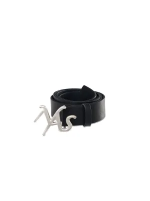 High Line Logo Cowhide Wide Belt Black
