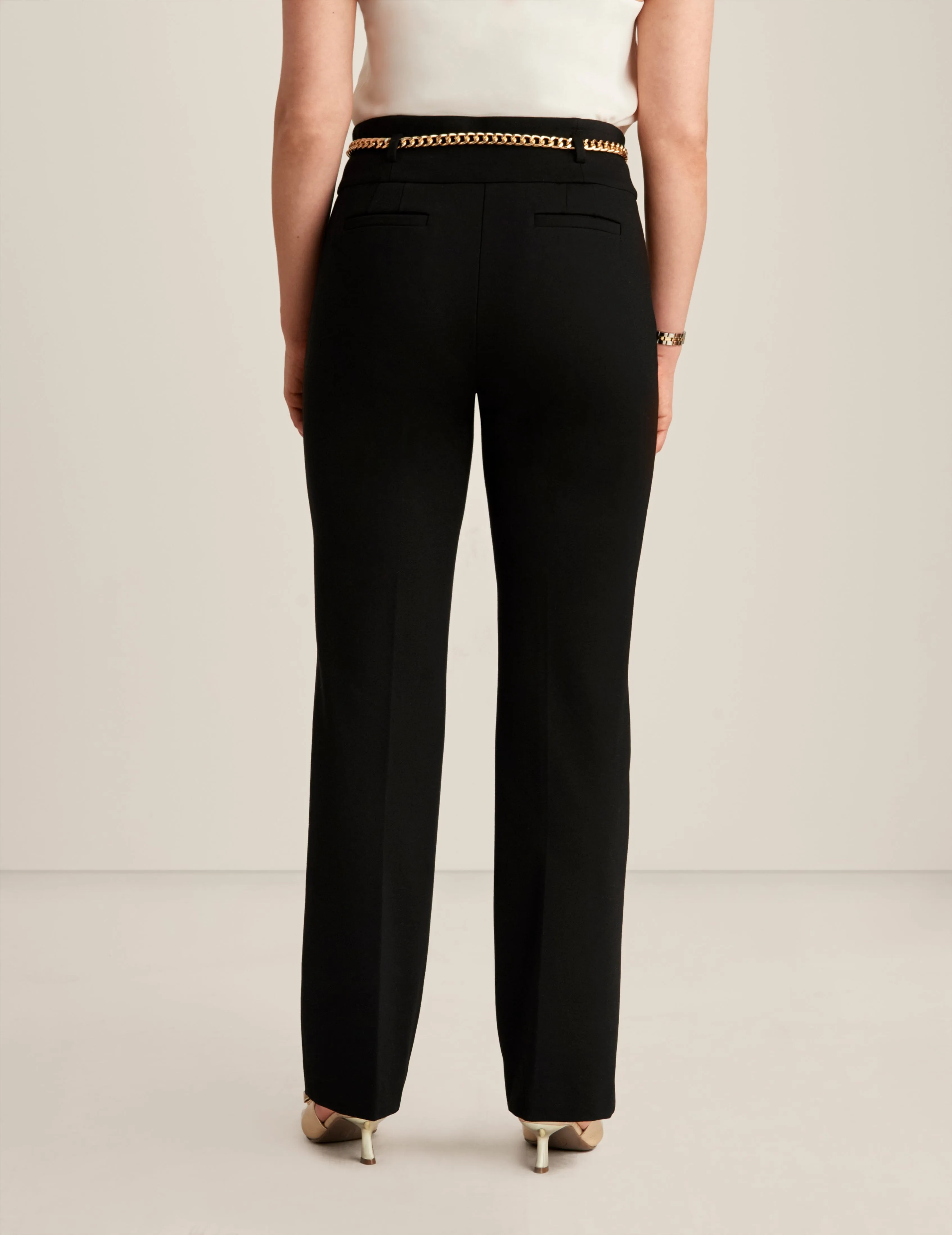 High Rise Pull On Chain Belt Trouser - Sale