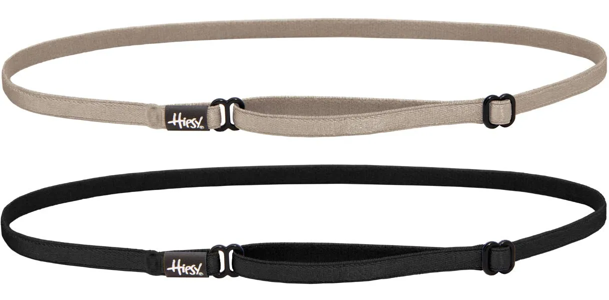 Hipsy Women's Elastic & Adjustable Nurse Headbands - Black & Taupe Nurse Elastic 2pk