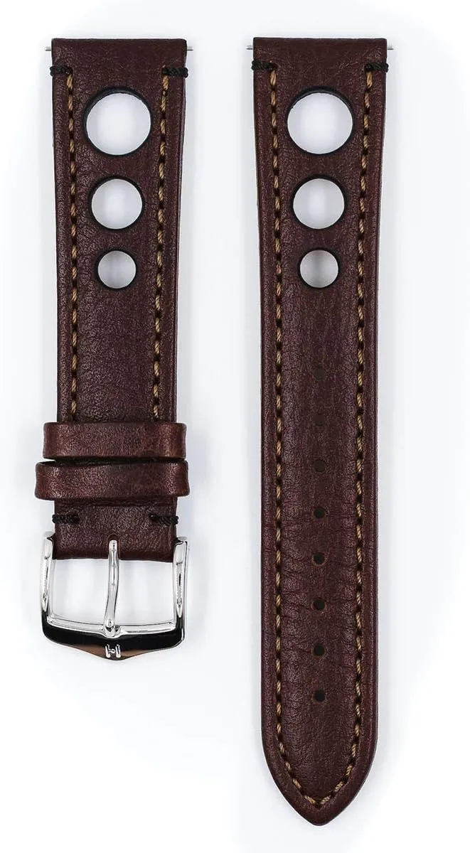 Hirsch Rally Artisan Calf Leather Watch Strap - Buffalo Calfskin - 18mm, 20mm, 22mm, 24mm - Length - Attachment Width/Buckle Width - Quick Release Watch Band