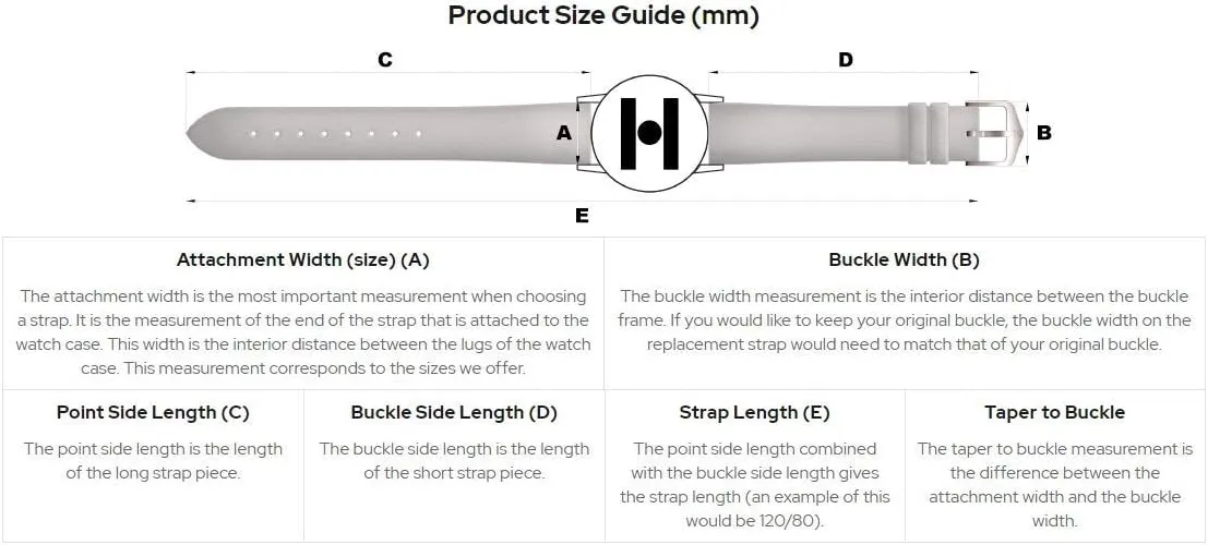 Hirsch Rally Artisan Calf Leather Watch Strap - Buffalo Calfskin - 18mm, 20mm, 22mm, 24mm - Length - Attachment Width/Buckle Width - Quick Release Watch Band