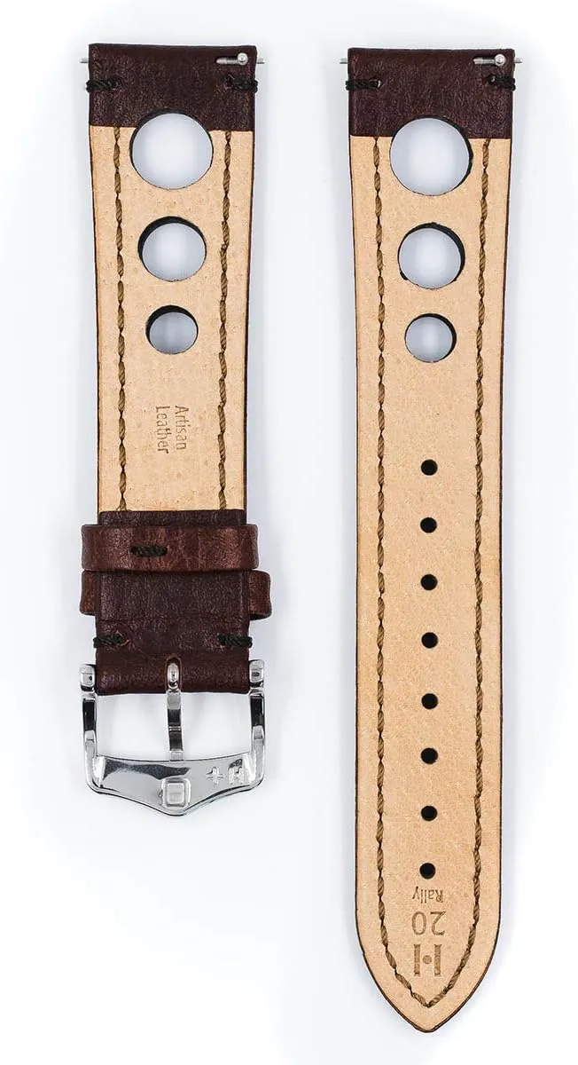 Hirsch Rally Artisan Calf Leather Watch Strap - Buffalo Calfskin - 18mm, 20mm, 22mm, 24mm - Length - Attachment Width/Buckle Width - Quick Release Watch Band