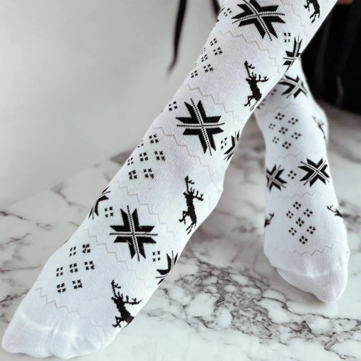 Holiday Bowknot Ribbed Over-the-Knee Socks