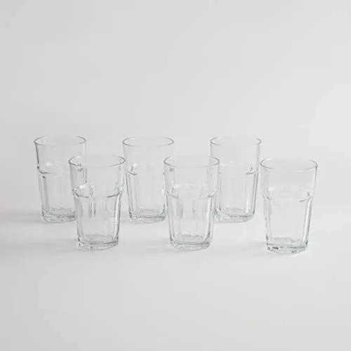 Home Centre Medleys Stackable Water Glasses- Set of 6 - Transparent