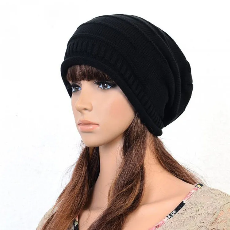 Hot Korean Version of Pupular Folding Cap Winter Hat Fahsional Women Knitting Wool Cap