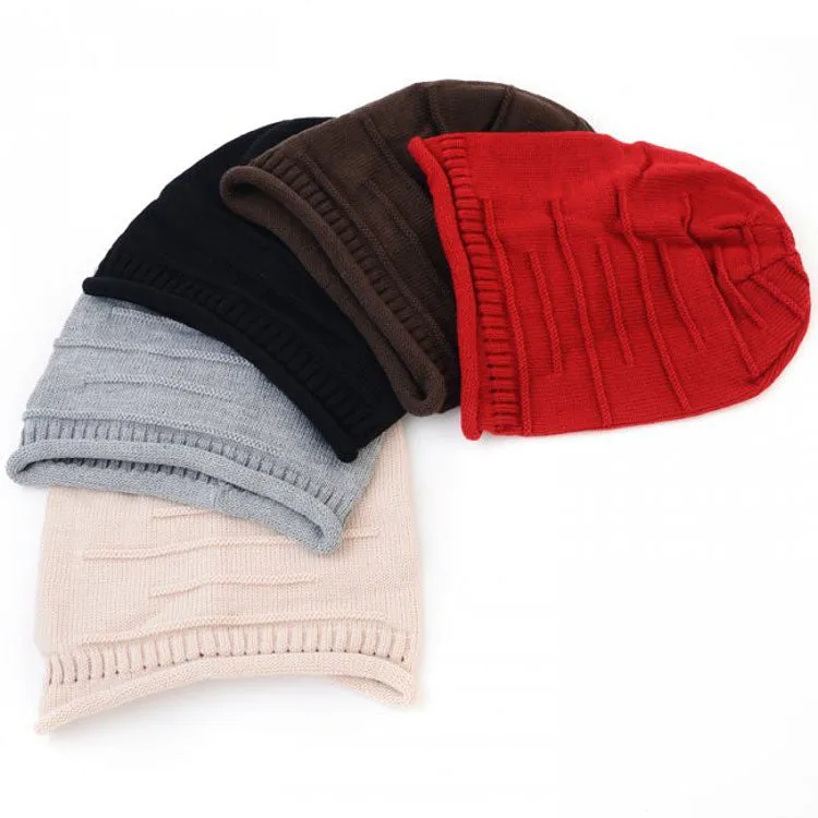 Hot Korean Version of Pupular Folding Cap Winter Hat Fahsional Women Knitting Wool Cap
