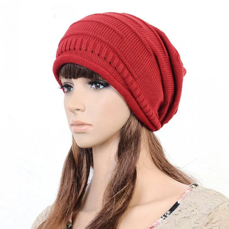 Hot Korean Version of Pupular Folding Cap Winter Hat Fahsional Women Knitting Wool Cap