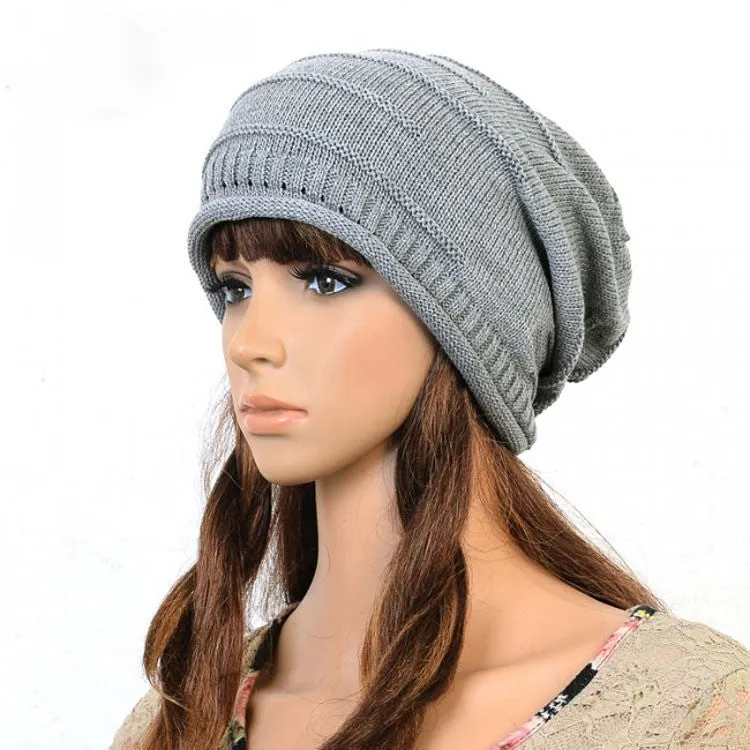 Hot Korean Version of Pupular Folding Cap Winter Hat Fahsional Women Knitting Wool Cap