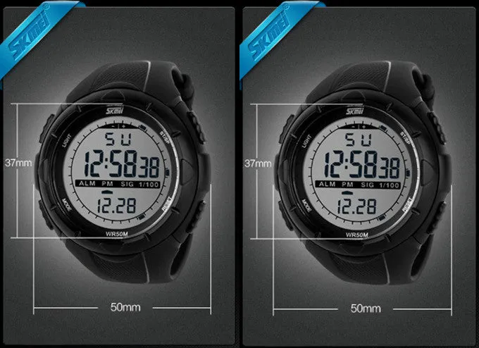 Hot Sale SKmei 1025 Men's Military Watch Sports Watches, 5ATM Dive Swim Climbing LED Digital Fashion Outdoor Men Wristwatches