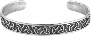 HZMAN Nordic Viking Celtic Knot Bracelet for Men Retro Stainless Steel Cuff Bracelet Triple Trinity Irish Bracelet Jewelry Gift