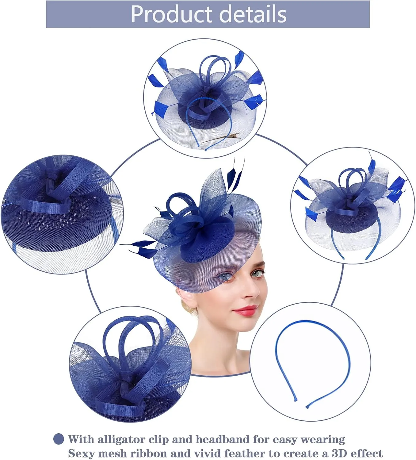 Ibeauti Fascinator Hats with Screentouch Lace Gloves Set for Women Tea Party Cocktail Wedding Derby Headwear Short Gloves