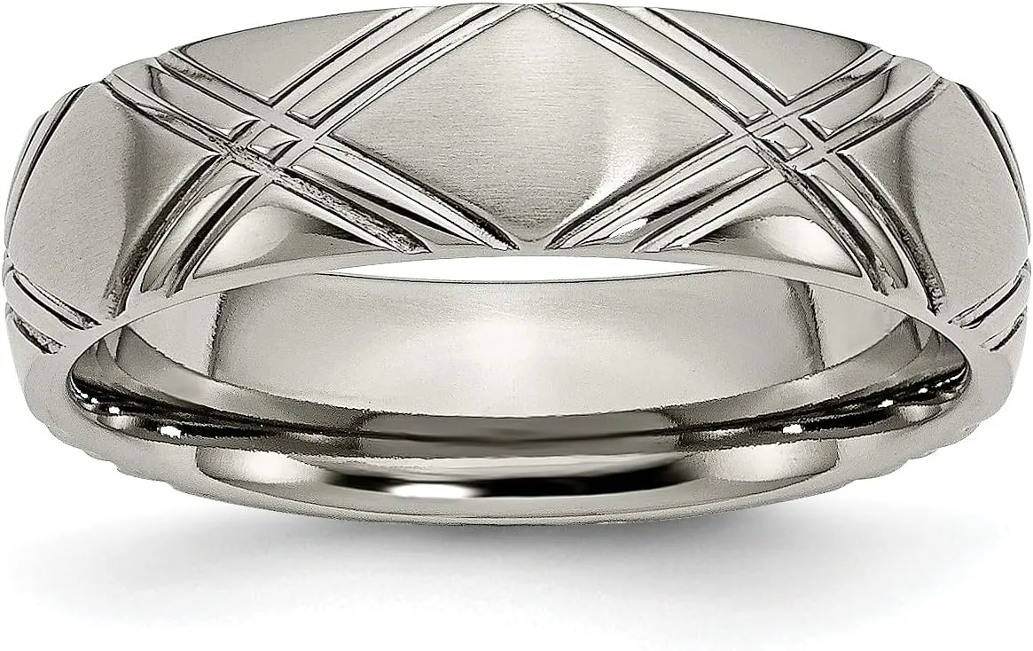 IceCarats Titanium 6mm Crisscross Wedding Band Woven Twisted Statement Ring