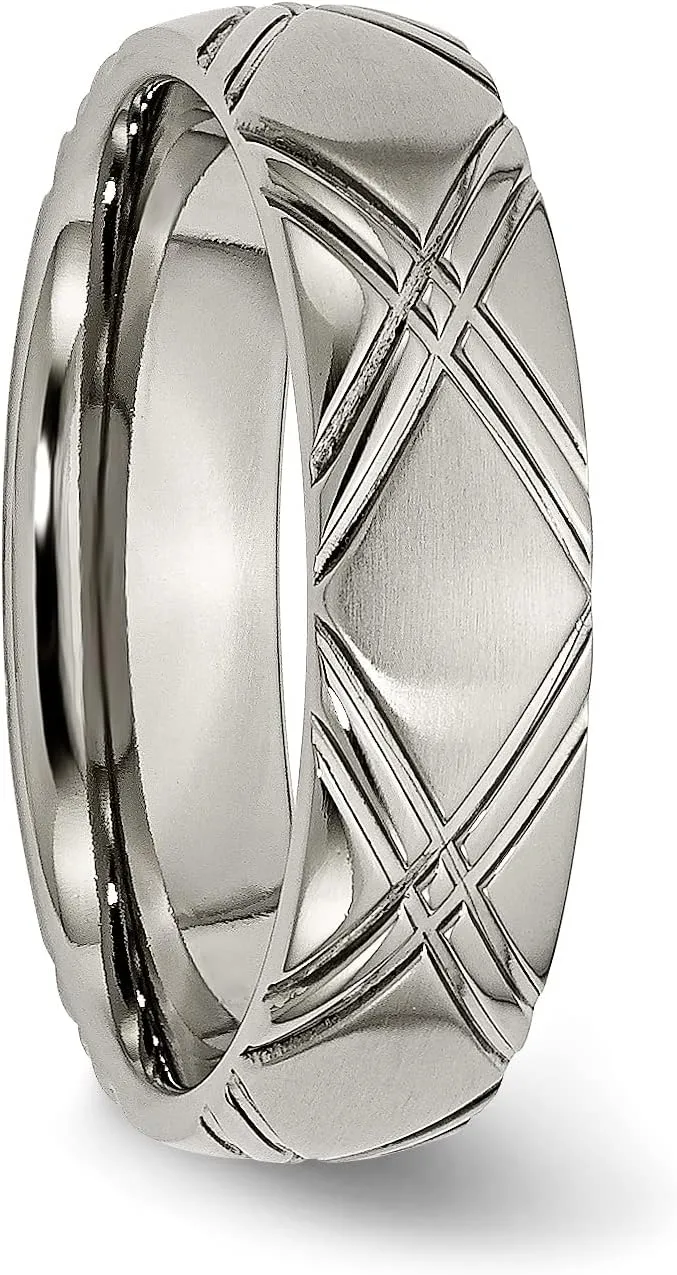 IceCarats Titanium 6mm Crisscross Wedding Band Woven Twisted Statement Ring