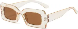 IKANOO Retro Rectangle Sunglasses for Women Vintage 90s Candy Color Sunglasses Square Frame Y2K Eyewear