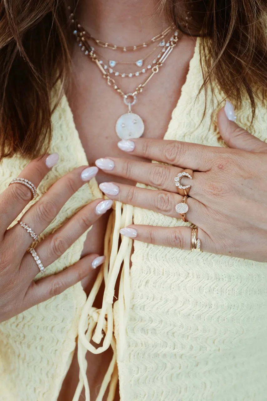 Illusion Marquise Diamond & Gold Pinky Ring
